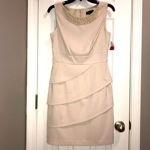 Cream Dress with Pearl Beaded Collar || Size 6